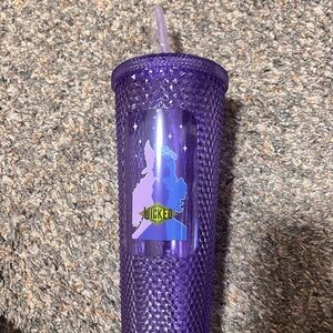 Purple Studded Tumbler Water Bottle with Straw